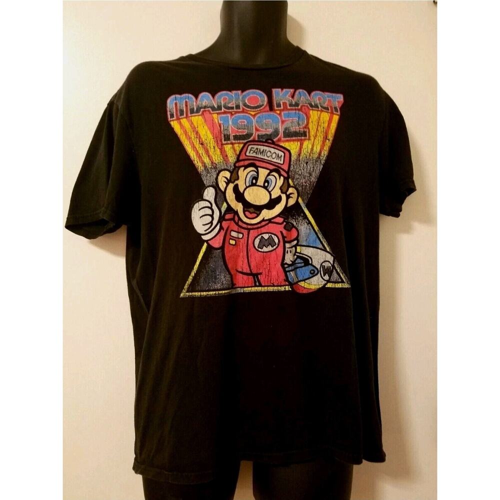 Nintendo Gamercore T Shirt Super‎ Mario Kart Black Graphics Mens Large